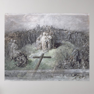 Póster La crucifixión (w/c y aguazo en el papel)
