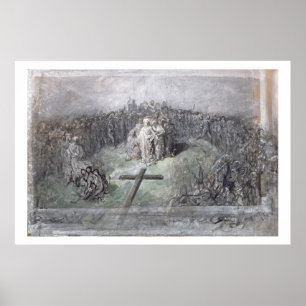 Póster La crucifixión (w/c y aguazo en el papel)
