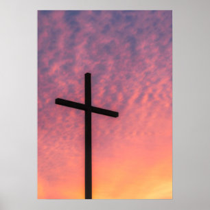 Póster La cruz al atardecer