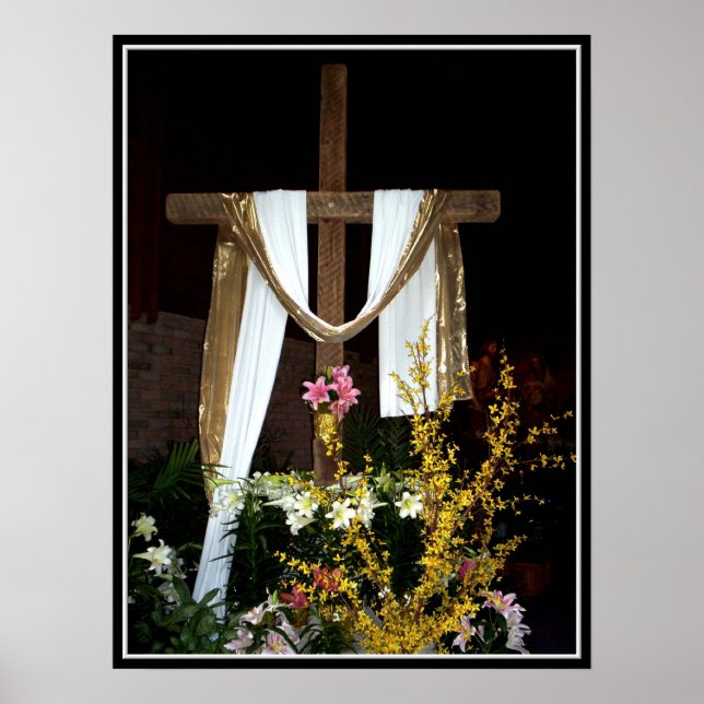 Póster La cruz de Pascua vacía de la resurrección de Jesú (Frente)