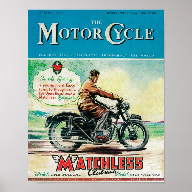 Póster La cubierta de la revista del ciclo del motor (Frente)