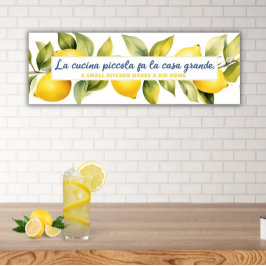 Póster La Cucina Piccola Lemon Kitchen Proverb italiano