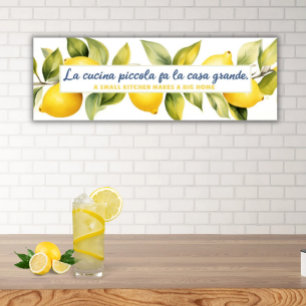 Póster La Cucina Piccola Lemon Kitchen Proverb italiano