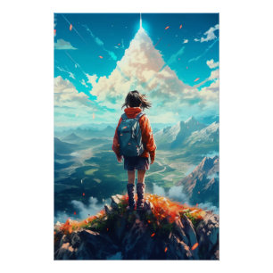 Póster La cumbre en su alma   Anime Hiker Chica