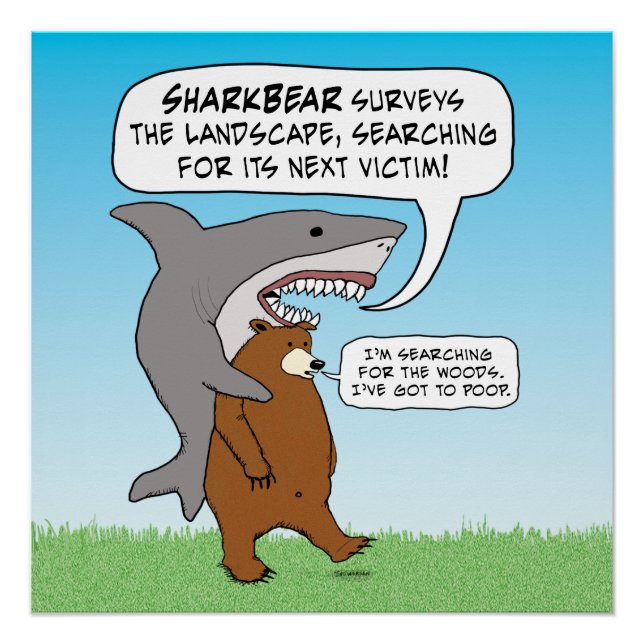 Póster La curiosa búsqueda del tiburón y el oso (Anverso)