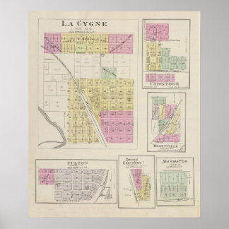 Póster La Cygne, Uniontown, Hiattville, Fulton, Kansas