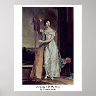 Póster La Dama Con El Arpa De Thomas Sully