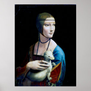 Póster La Dama con un Ermio, Leonardo da Vinci