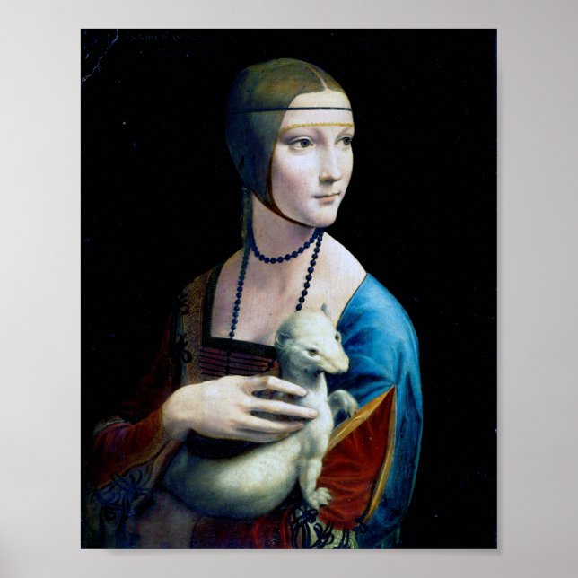 Póster La Dama con un Ermio, Leonardo da Vinci (Frente)