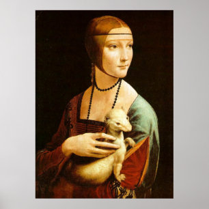 Póster La Dama con un Ermio, Leonardo Da Vinci