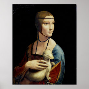 Póster La Dama con un Ermio, retrato de Cecilia Galle
