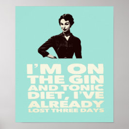 Póster la dama de cosecha de Gin y Tonic Diet
