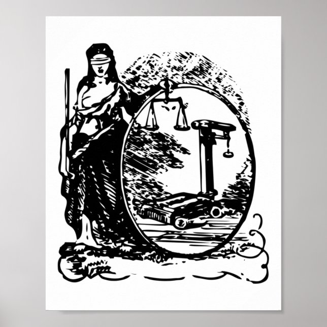 Póster La Dama De La Justicia Pegatina (Frente)