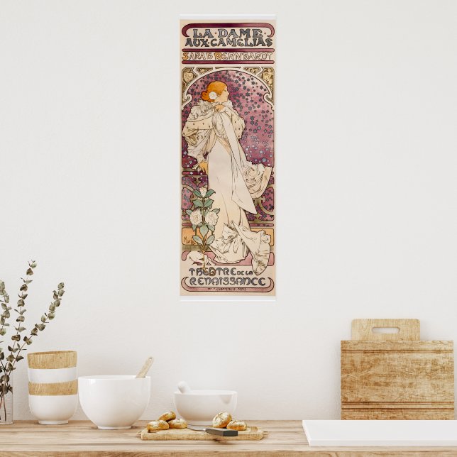 Póster La dama de las camellias, de Alphonse Mucha (Cocina)