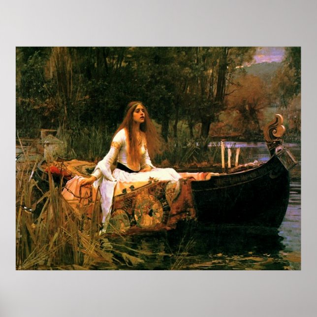 Póster La Dama de Shalott (1888) ~ Bella Artes Canvas (Frente)