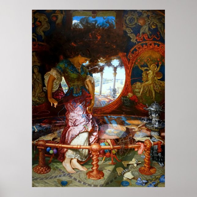 Póster La Dama de Shalott por el prerrafaelista William H (Frente)