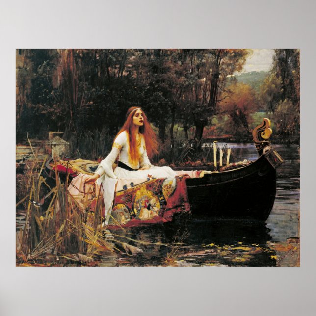 Póster La dama de Shalott por John William Waterhouse (Frente)