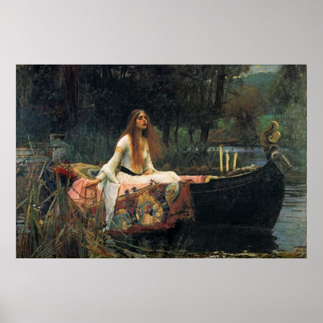 Póster La Dama de Shalott, por John William Waterhouse (Frente)