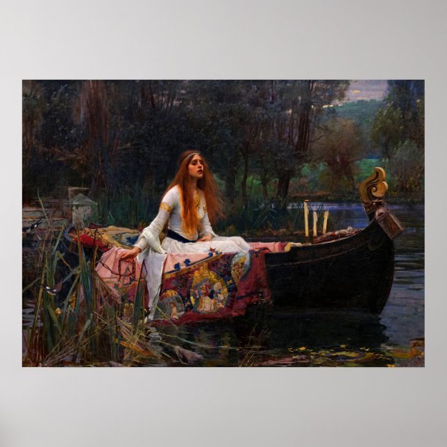 Póster La dama de Shalott por John William Waterhouse (Frente)
