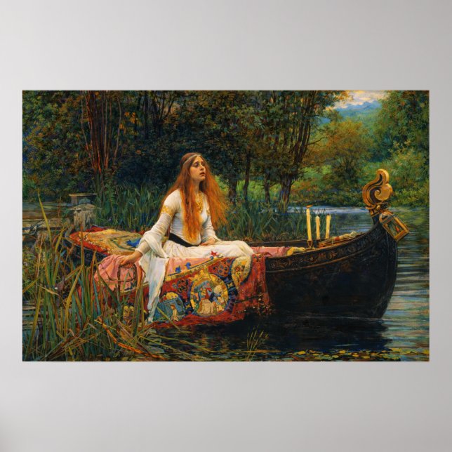 Póster La Dama de Shalott por John William Waterhouse (Frente)