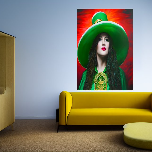Póster La dama del Día de San Patricio, gran gorra verde  (Subido por el creador)