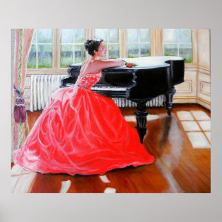 Póster La Dama En Rojo