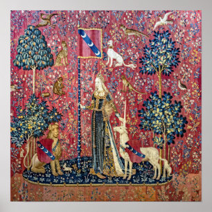 Póster La Dama y el Unicornio, Tacto