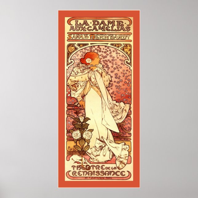 Póster La Dame Aux Camelias ~ Alphonse Mucha (Frente)