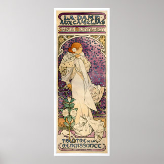 Póster La Dame aux Camélias de Alfons Mucha (1896)