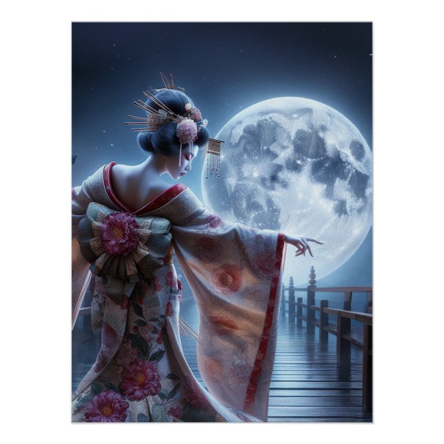 Póster La danse de la geisha à la lune (Anverso)