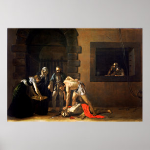 Póster La decapitación de San Juan Bautista por Caravaggi