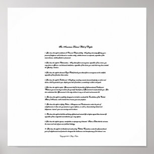 Póster La Declaración de Derechos liberal americana