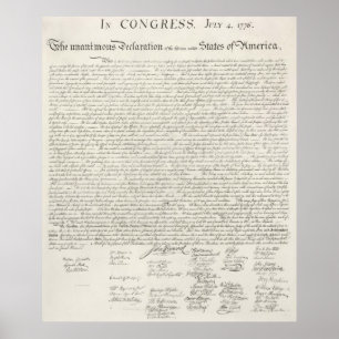 Póster La Declaración de Independencia de Estados Unidos