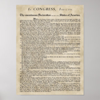 Póster La Declaración del Poster de la Independencia