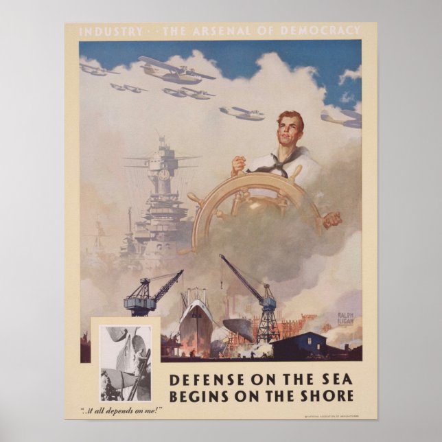 Póster La defensa marítima en la Segunda Guerra Mundial c (Frente)