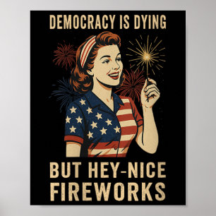 Póster La democracia de las mujeres se está muriendo pero