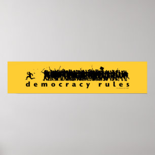 Póster La democracia gobierna el poster panorámico