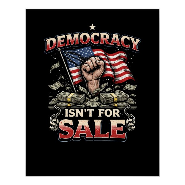 Póster La democracia no está en venta (Anverso)