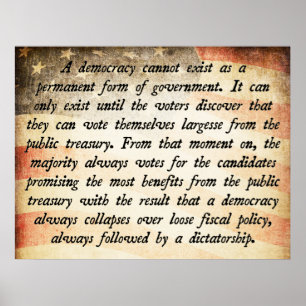 Póster La democracia no puede existir