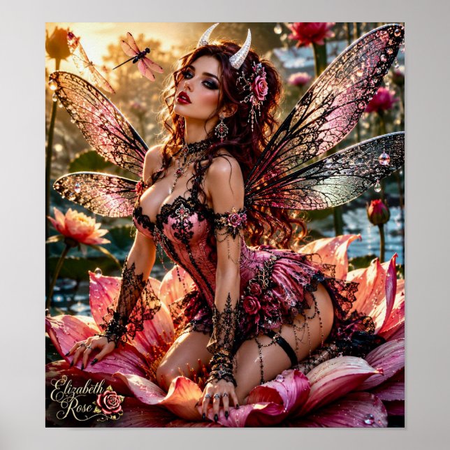 Póster La Demonio Libélula Rosa  (Frente)