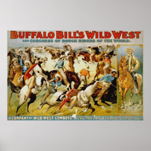 Póster La demostración del oeste salvaje de Buffalo Bill