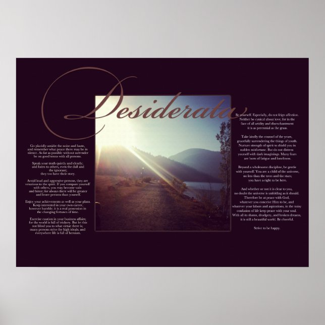 Póster La Desiderata (Frente)