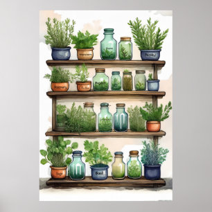Póster La despensa de la naturaleza: hierbas