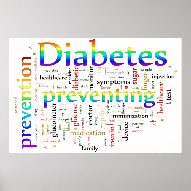 Póster La diabetes impide el arcoiris (Frente)