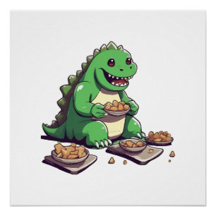 Póster La dieta de los dinosaurios mañana