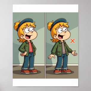 Póster La diferencia entre las dos imágenes