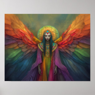 Póster La diosa arcoiris celestial Ángel Spirit Guide Art