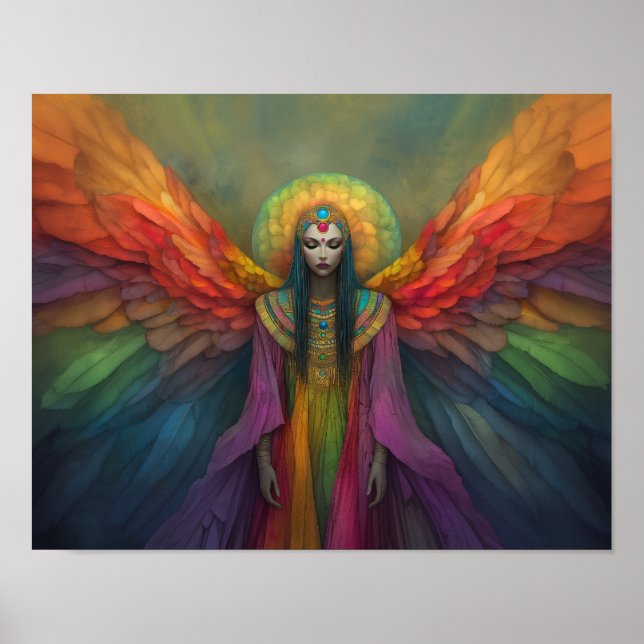 Póster La diosa arcoiris celestial Ángel Spirit Guide Art (Frente)
