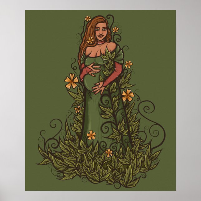 Póster La diosa madre de la Tierra Druid (Frente)