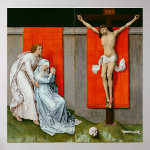 Póster La díptica de la crucifixión de Van der Weyden -
